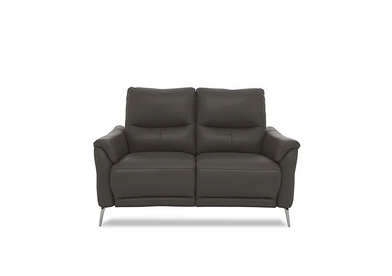 Daytona 2 Seater Leather Power Recliner Sofa with Bluetooth Speaker - Storm