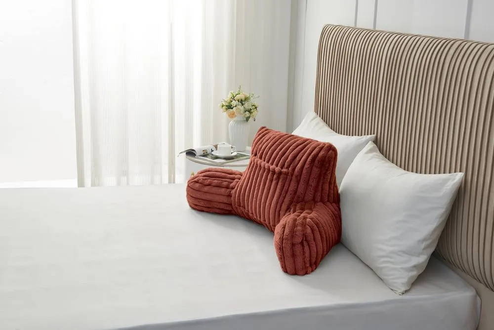 GAVENO CAVAILIA Super Comfy Ribbed Warm Cuddle Cushion in Burnt Orange 5