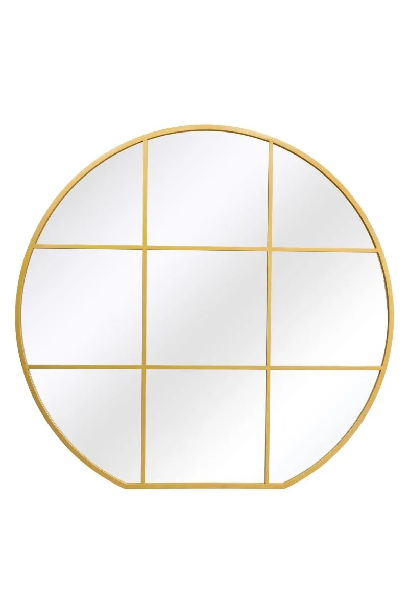 MirrorOutlet Gold Framed Flat Bottom Circular Garden Wall Mirror (189CM X 180CM) 6