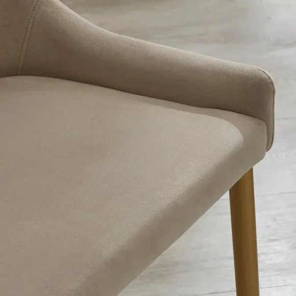 Montreal Set of 2 Dining Chairs, Mink Velvet 3