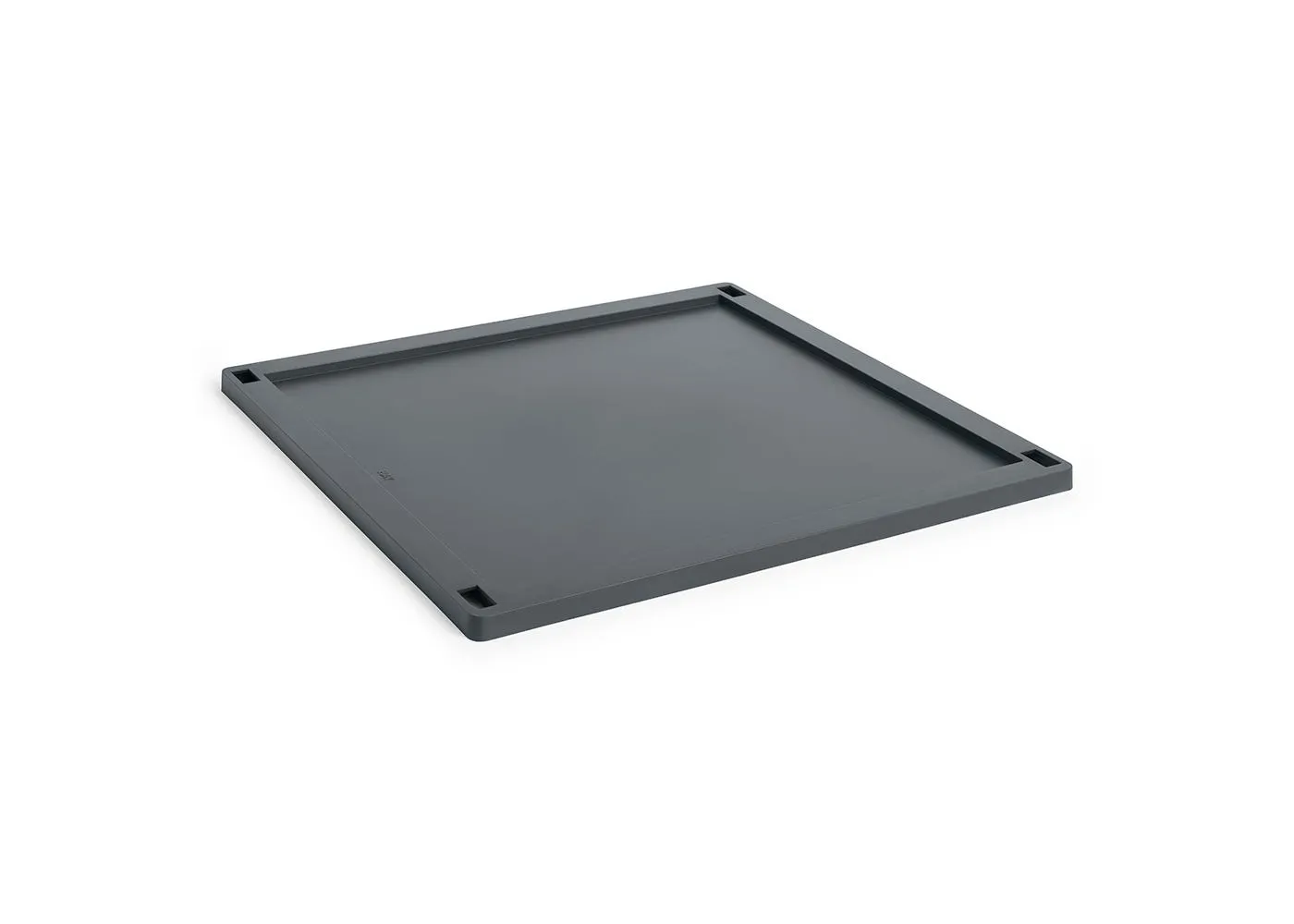 HAY Colour Crate Charcoal Plastic Lid Sqaure Large