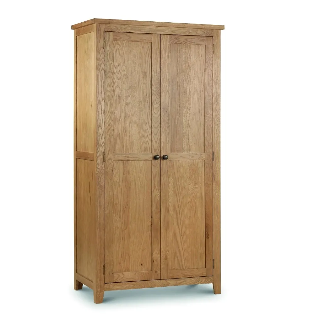 Marlborough - 2 Door Wardrobe - Oak - Wooden - Happy Beds