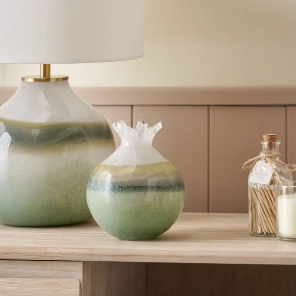 Juno Sage & Mist Ombre Glass Bud Vase
