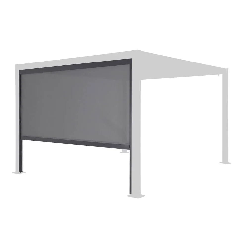 sweeek Louvered pergola 3 x 3 m with a 3m blind in Dark Grey 4
