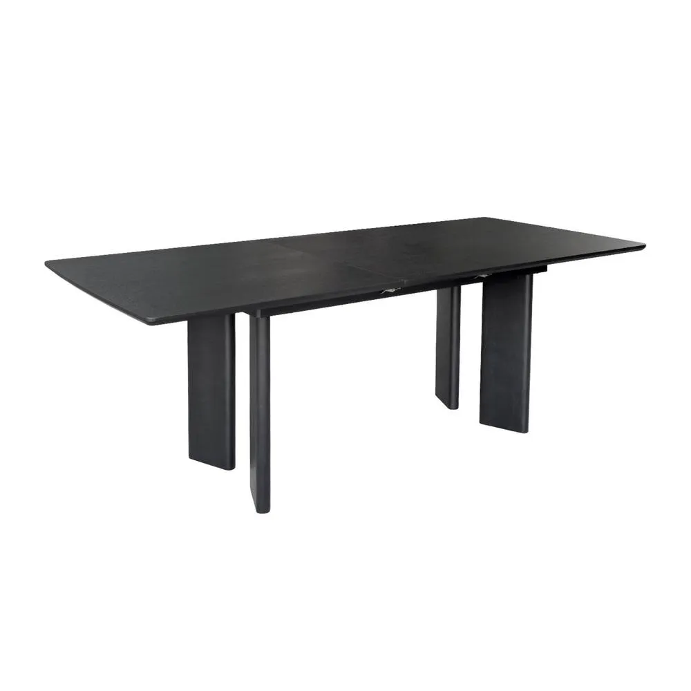 sweeek 6-8 seater rectangular extendable dining table, rubberwood & oak ven in Black 2