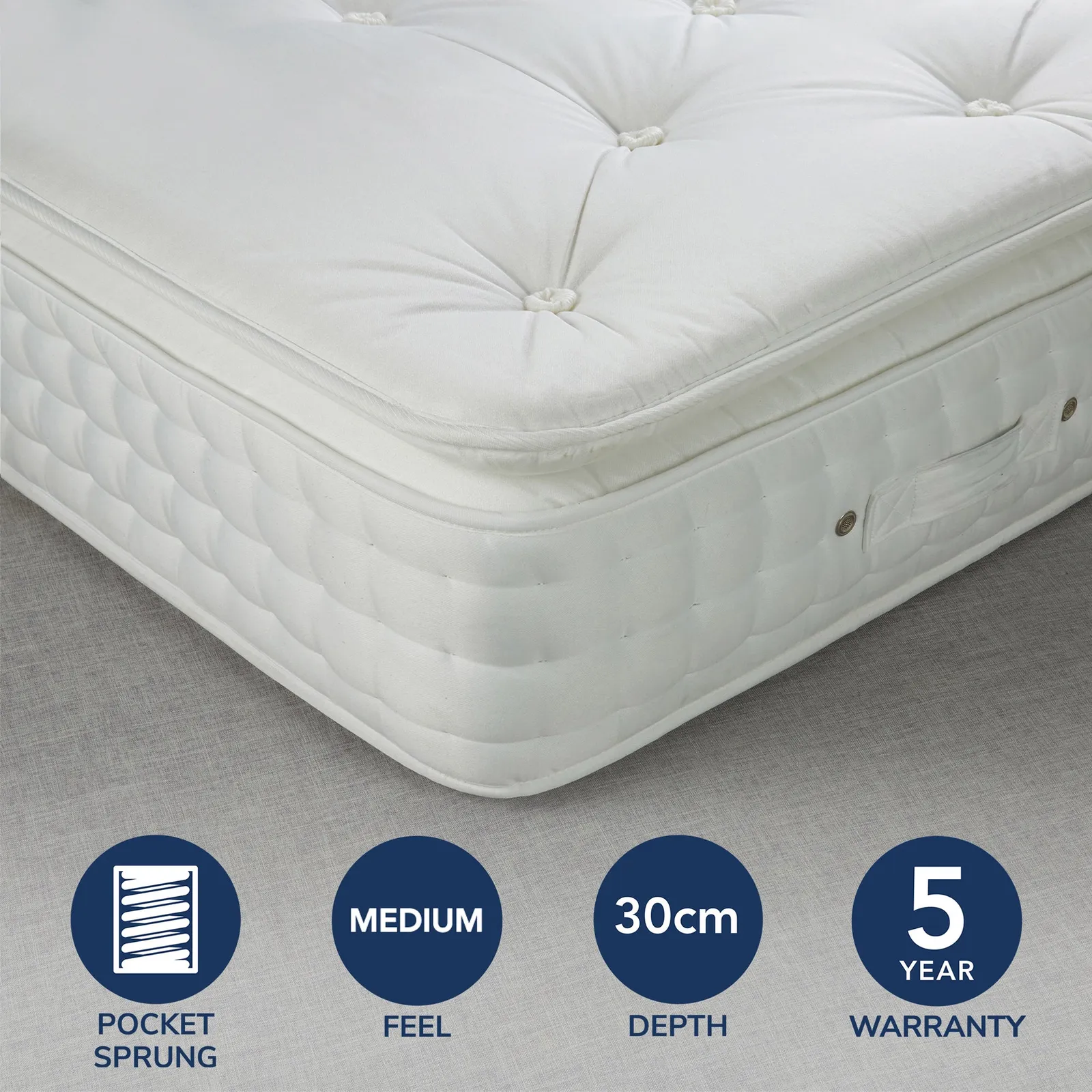 Fogarty Medium SuperFull Pillowtop 2000 Pocket Sprung Mattress White