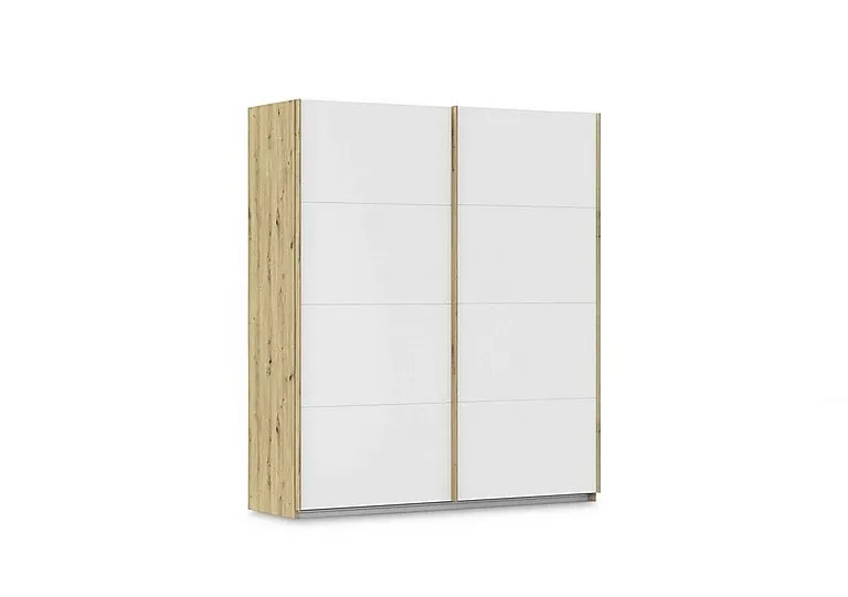 Freja 181cm 2 Door Sliding Decor Wardrobe - Alpine White