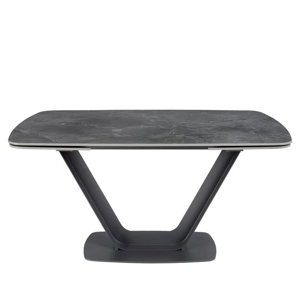 Angel Cerda Oval Extending Dining Table, Porcelain Marble Top in Black 2