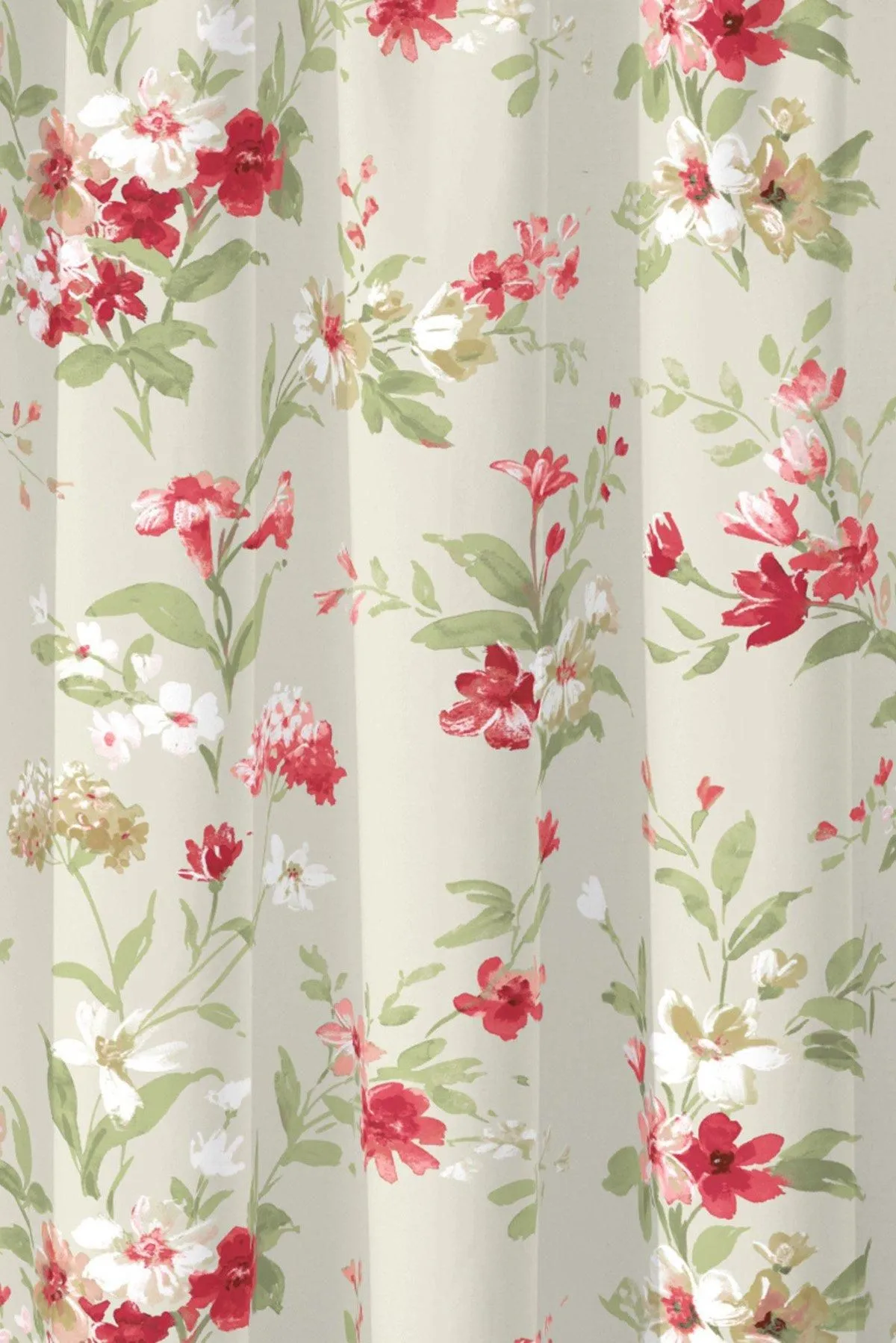 Fusion 'Jeannie' 100% Cotton Light Filtering Pair of Pencil Pleat Curtains in Red 3