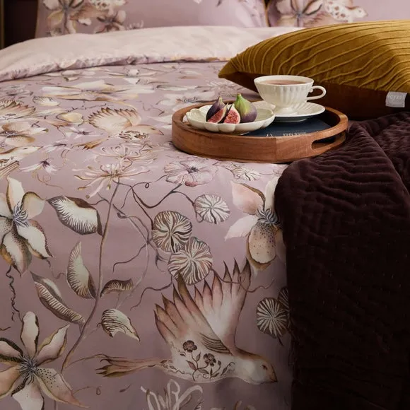 Floella Viola 100% Cotton Duvet Cover and Pillowcase Set 3