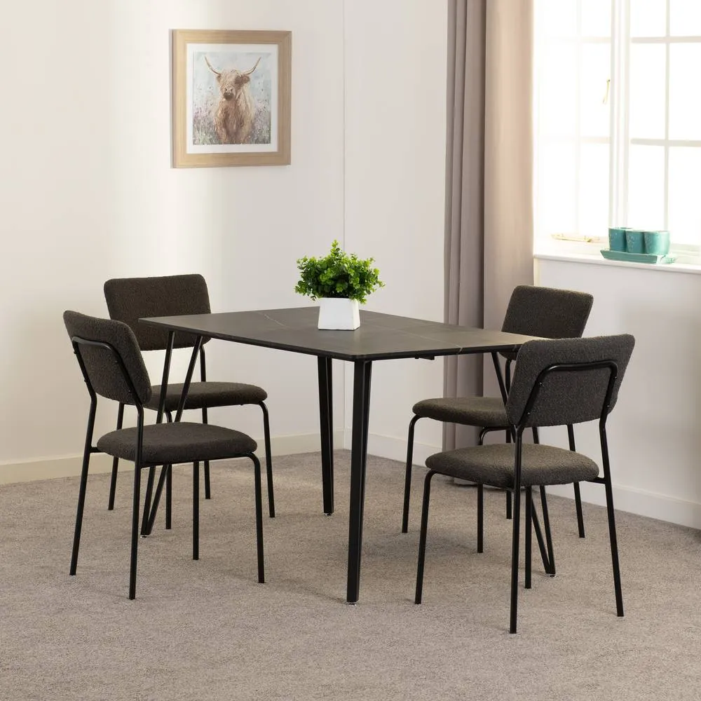 Seconique Marlow & Sheldon Dining Set in Grey