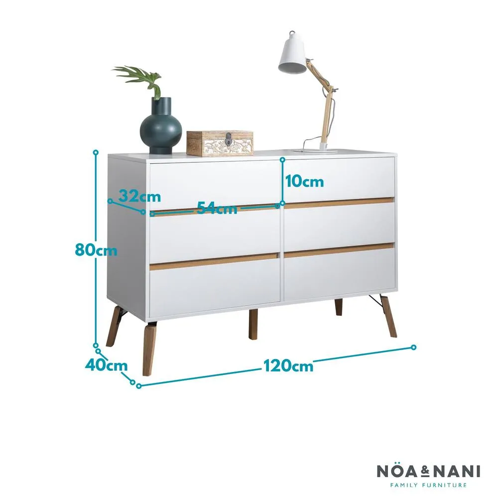 Nöa and Nani Otto Chest of Drawers 6 Drawer in White 6