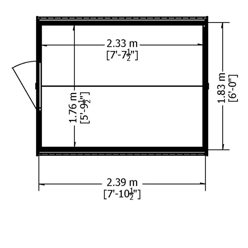Shires Overlap 8 x 6 Feet Pressure Treated Value Range Shed Single Door in Grey 5