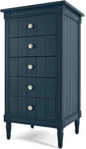 Bourbon Vintage Vanity Chest of Drawers, Dark Blue