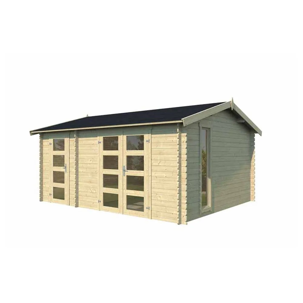 Lasita Maja Ltd Carroz 2-Log Cabin, Garden Room, Home Office - L496xW403.4xH250.8 cm in Light Tan 2