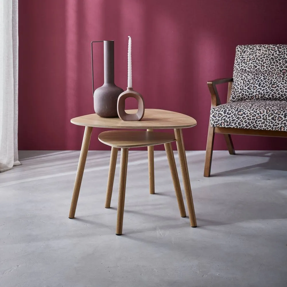 sweeek Scandinavian Nesting Tables In Mdf in Light Brown 4