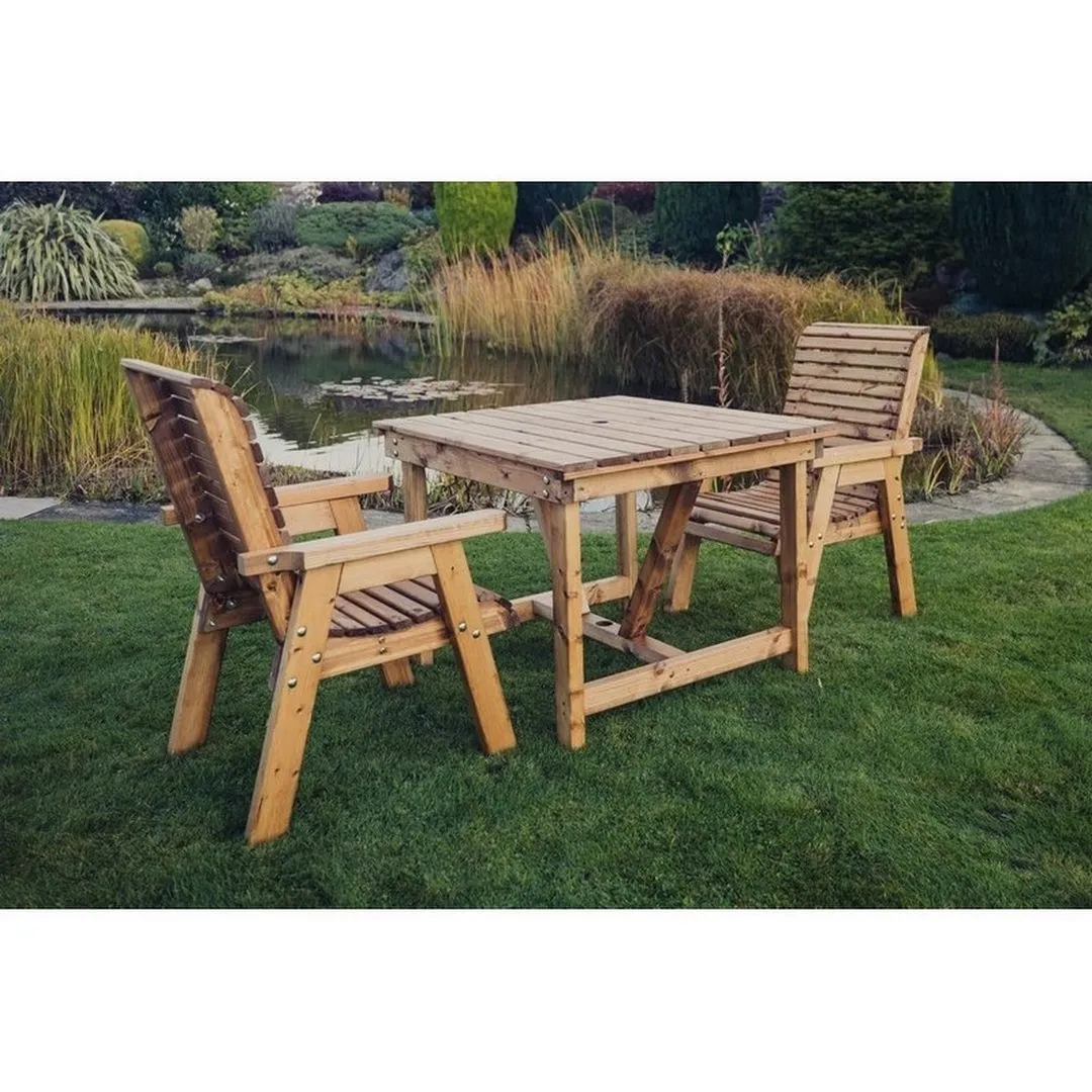 Churnet Valley Garden Furniture Ltd Valley 2 Seat Bistro Set 2XC Table - Minimal Assembly Required in Brown 2