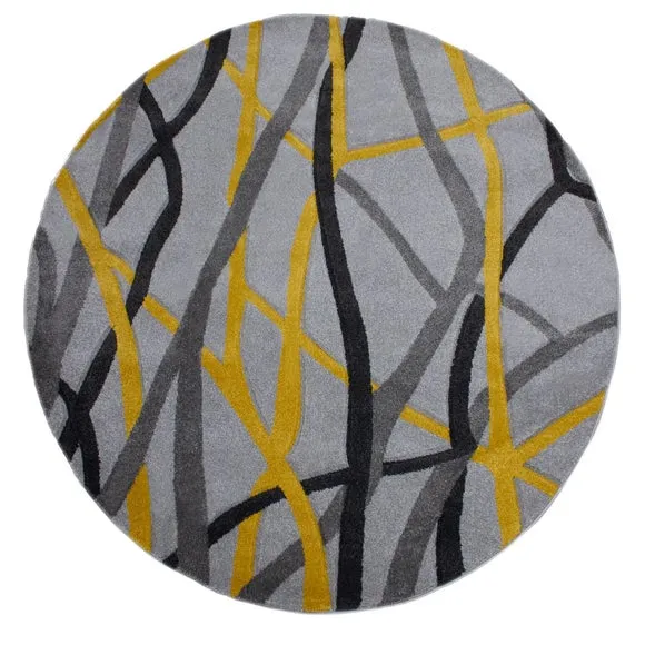 Mirage Reeds Abstract Wave Round Rug 5