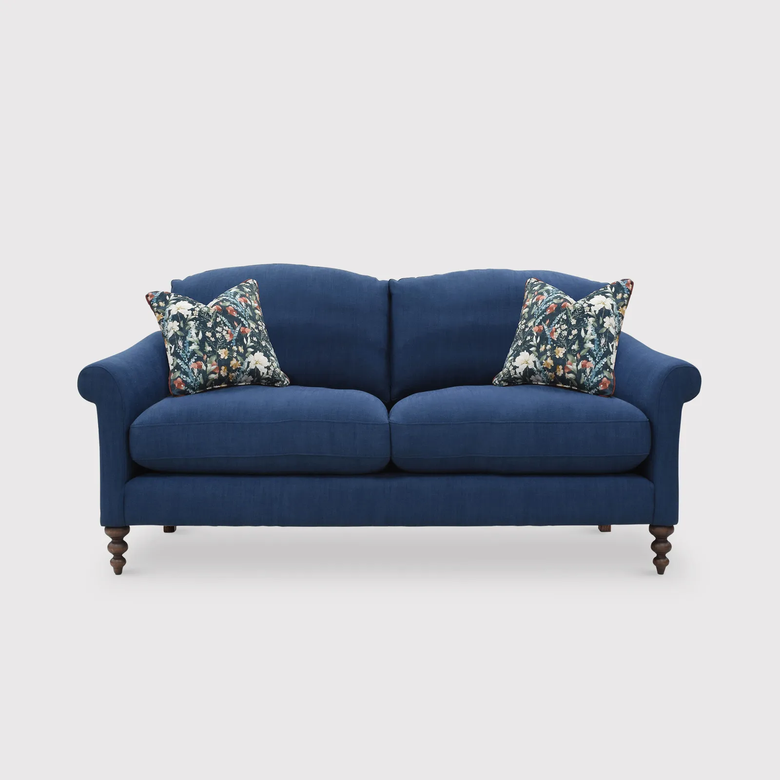English Heritage Clover 26 Small Sofa With Pre Set Scatters, Blue | Barker & Stonehouse 1