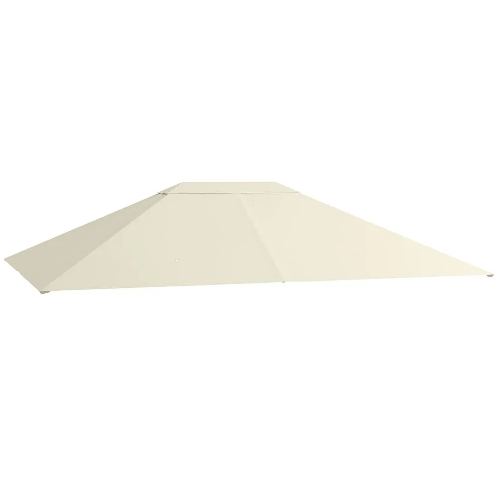 OUTSUNNY 3 x 4m Gazebo Canopy Replacement Gazebo Roof Cover, Cream White 2