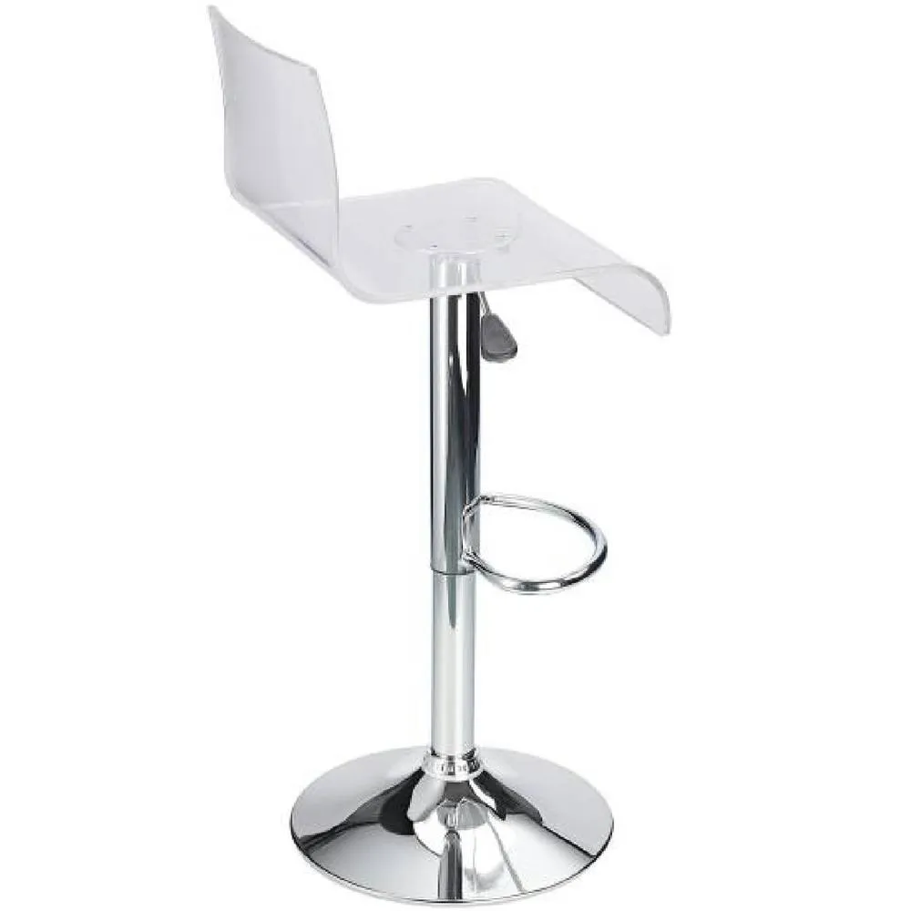 netfurniture Snazzy Acrylic Adjustable Breakfast Bar Stool with Swivel Seat - Clear 5