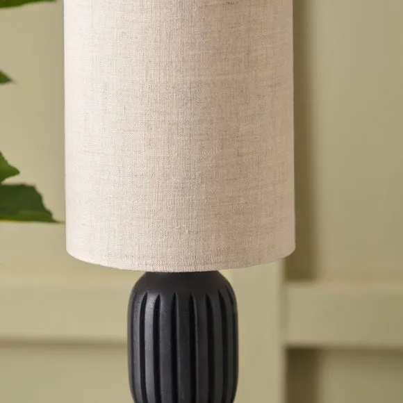 Pacific Lifestyle Sahana Ribbed Slim Wood Table Lamp 6