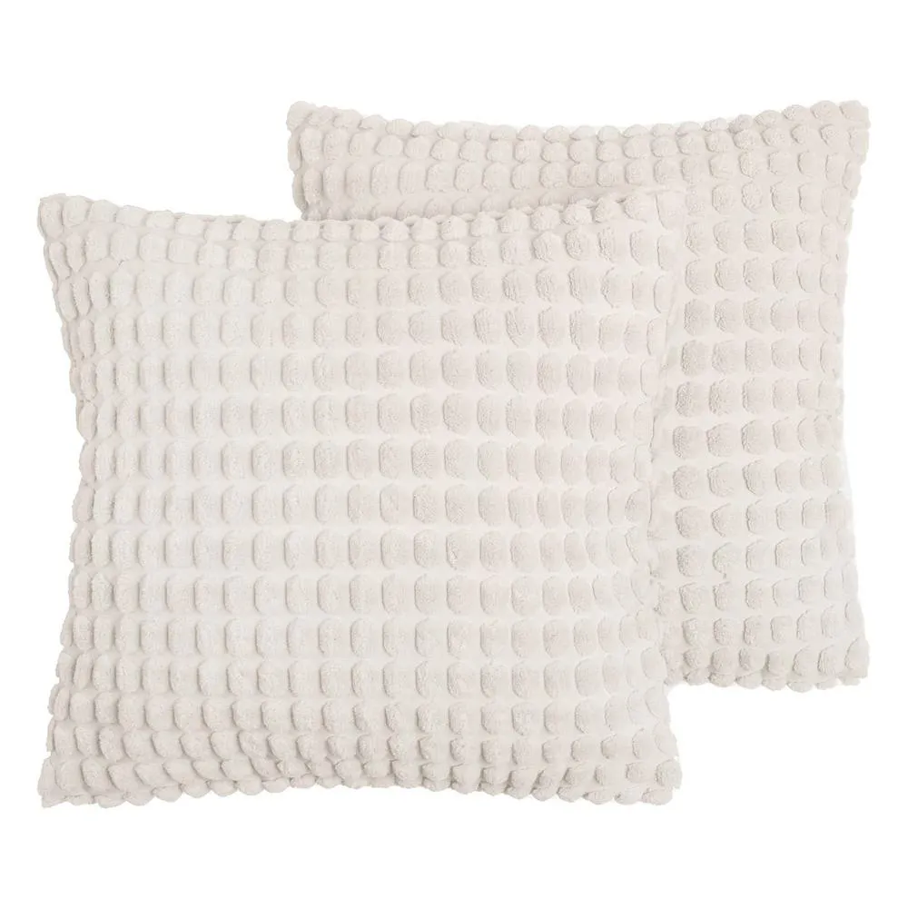 OHS 2 Pack Bobble Cushion Covers Home Decor Set in Cream