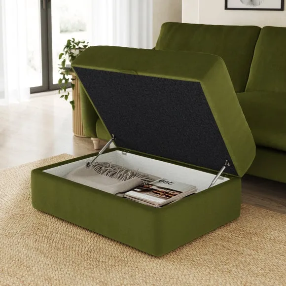 Hattie Matte Plush Velvet Storage Footstool 3