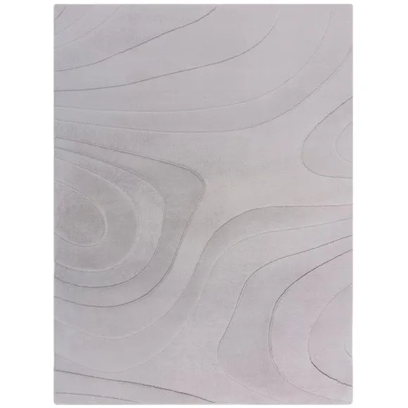 Neve Abstract Faux Fur Wave Rug 5