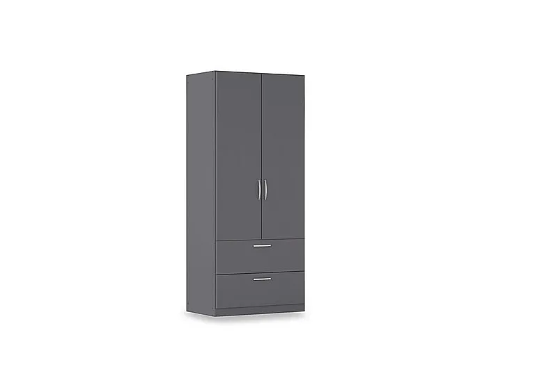 Impulse 91cm 2 Door Combi Décor Wardrobe - Metallic Grey