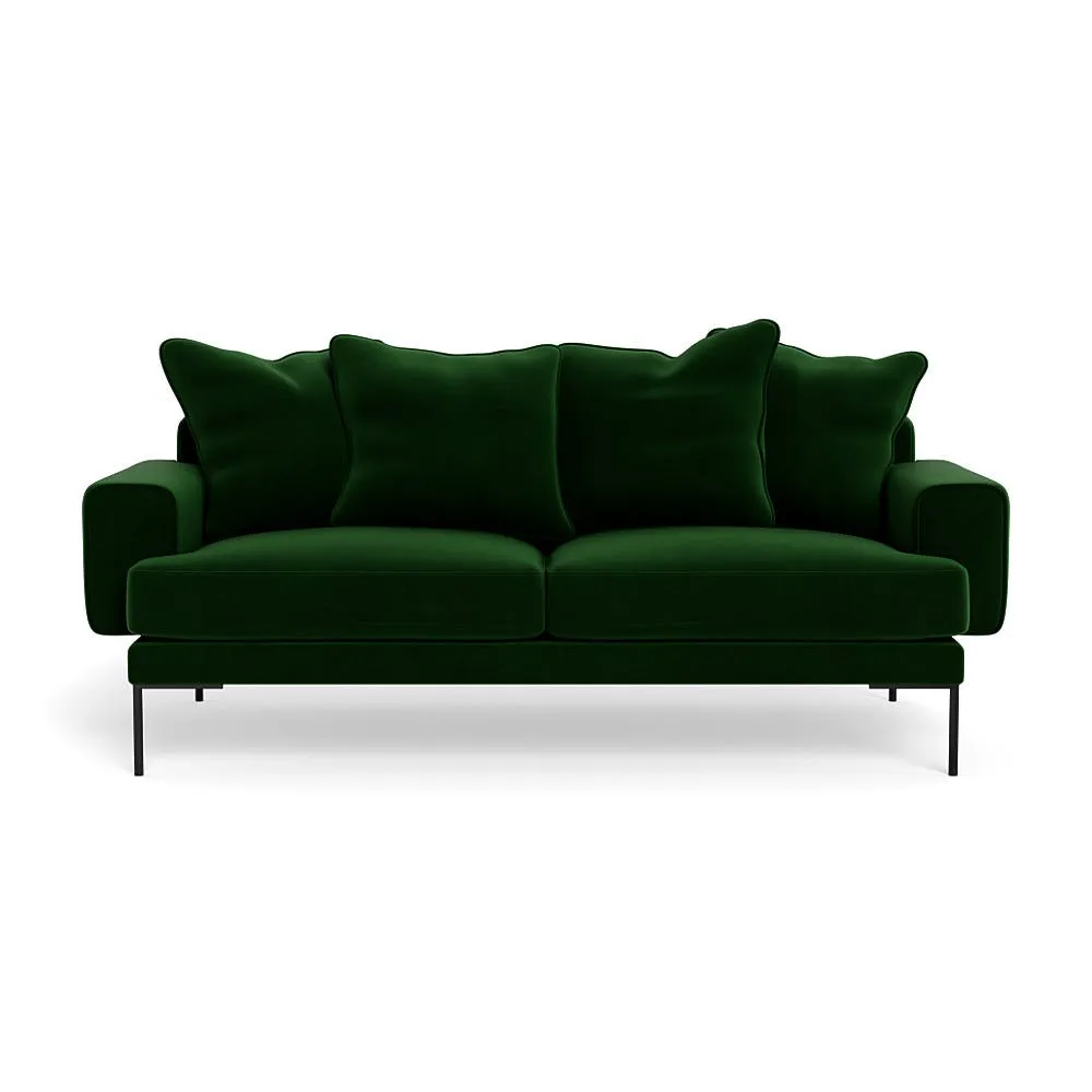 Heal's Torrington 3 Seater Sofa Smart Velvet Forest Black Feet