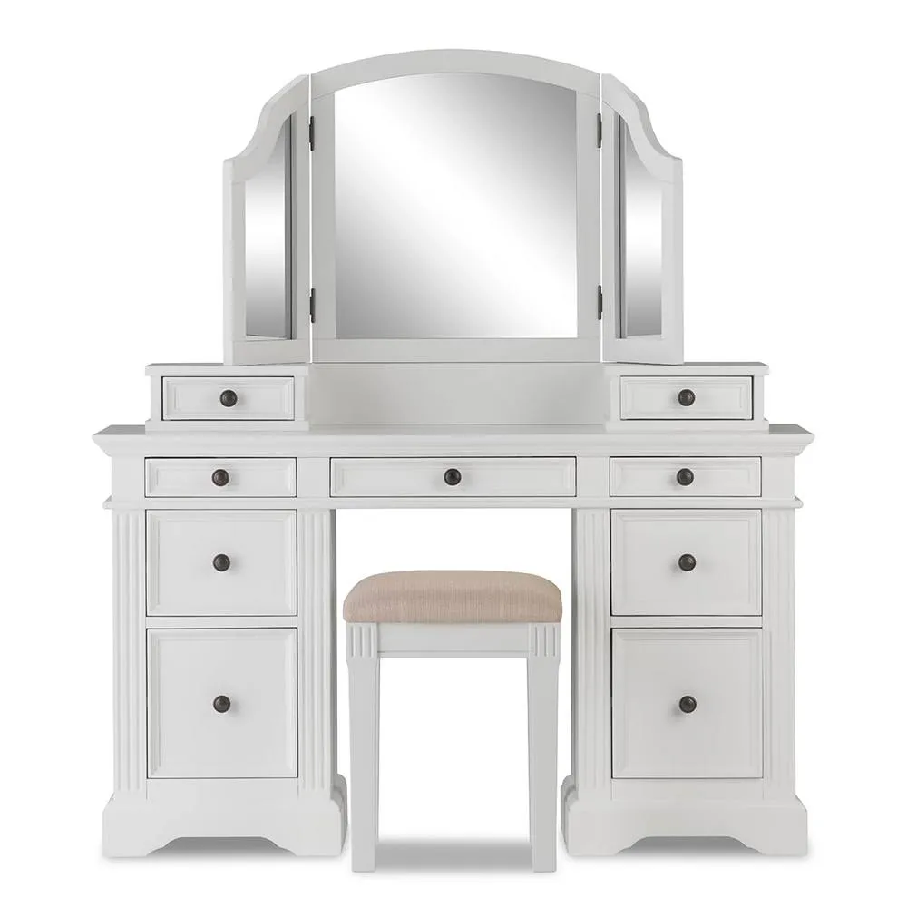 Statement Furniture Gainsborough Large 3-Way Dressing Table Mirror in White 4