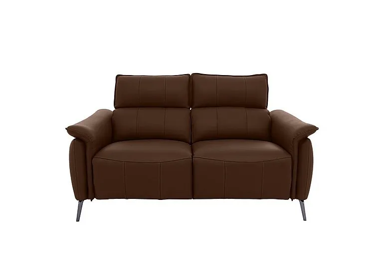 Jude Leather 2 Seater Recliner Sofa with Headrests and Power Lumbar - Chocolate Cat - Sofas and Armchairs - In Time for Christmas