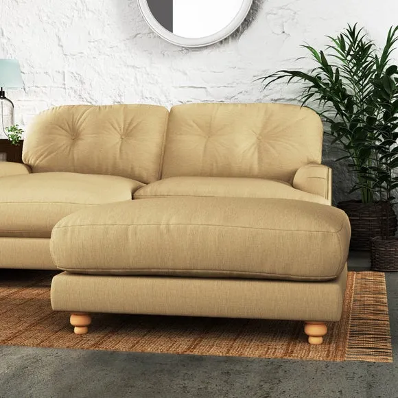Martha Slub Faux Linen Footstool 1