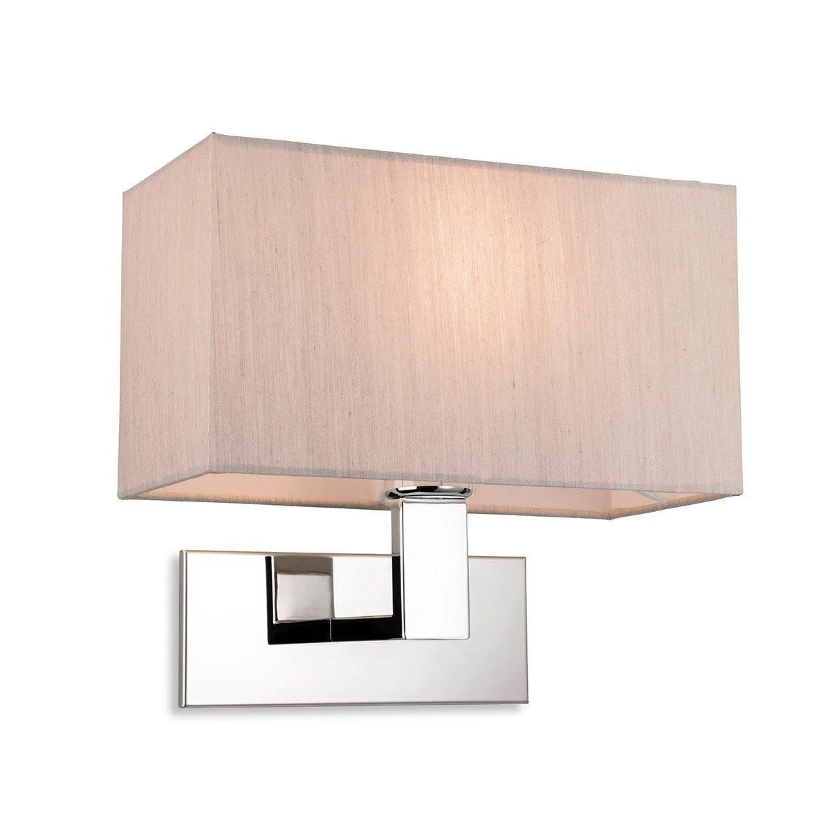 Netlighting Raffles Wall Lamp Chrome with Rectangle Oyster Shade in Grey