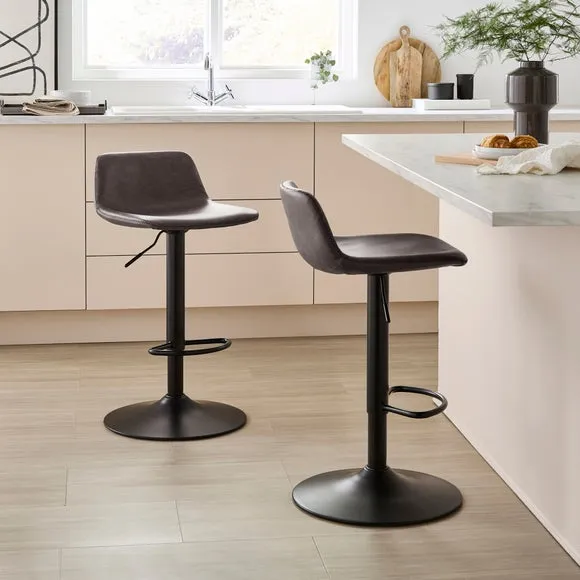 Jayden Height Adjustable Barstool, Faux Leather 2