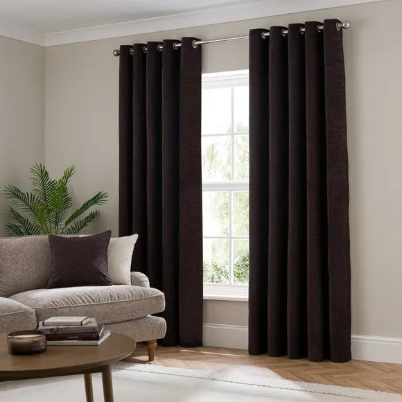 Genoa Chenille Blackout Thermal Eyelet Curtains 2