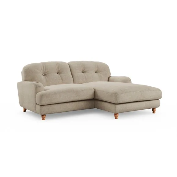 Martha Slub Faux Linen Corner Chaise Sofa 6