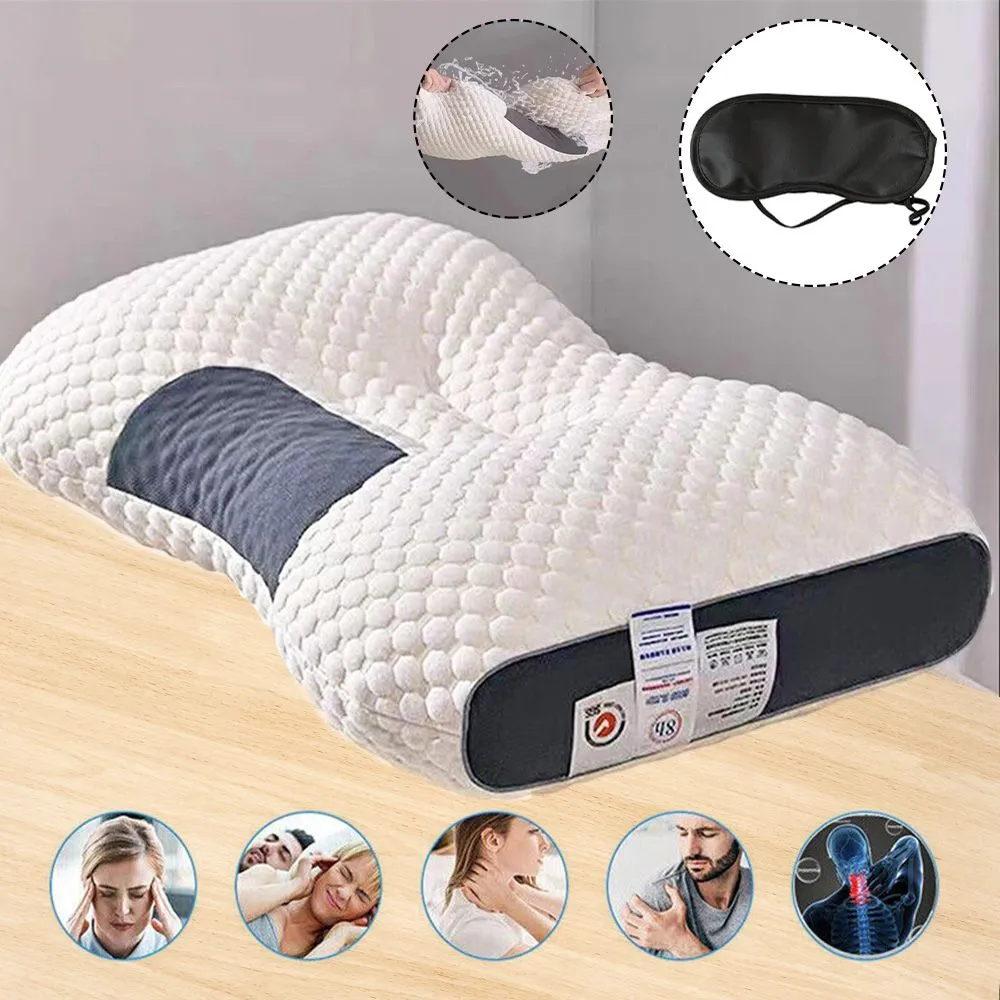 Hinsinc Foam Pillow Cervical Memory For Neck Shoulder Pain Ergonomic Orthopedic-1000G in White