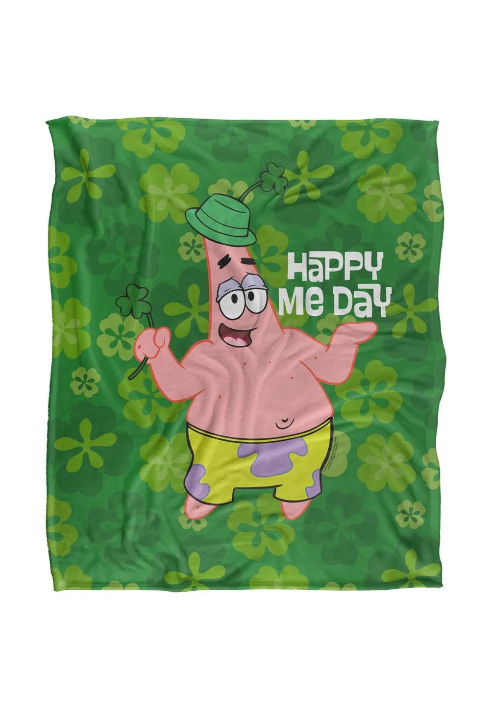 Spongebob Happy Me Day Silky Touch Super Soft Throw Blanket 152 X 127 cm in White