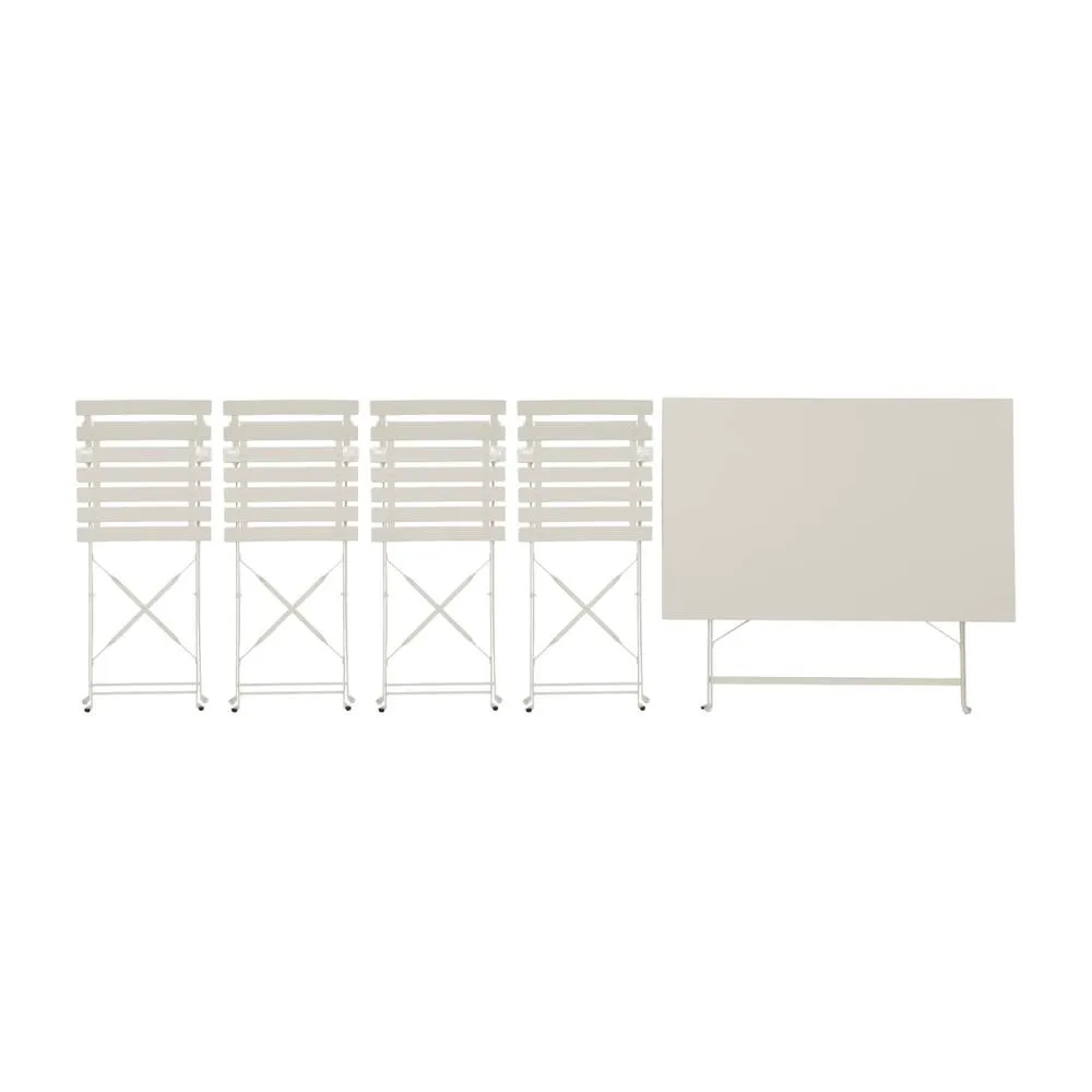 sweeek 4-seater folding metal bistro garden table in Beige 4
