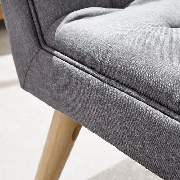 Milan Dining Bench, Dark Grey Fabric 3