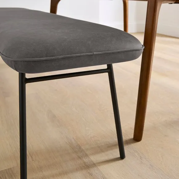 Barker Dining Bench, Faux Leather 3