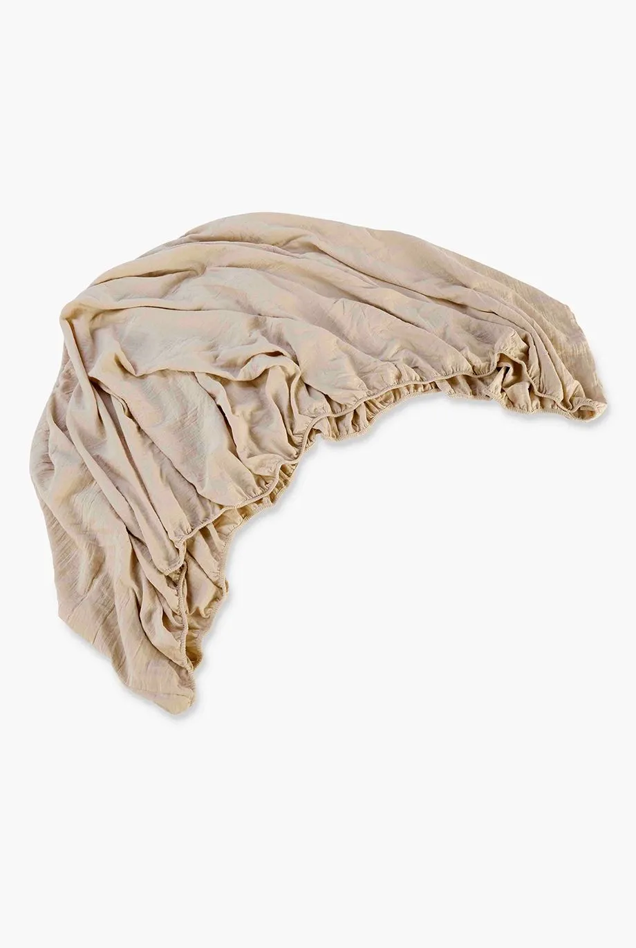 CHRISTY Double Layered Relaxed Retreat Luxury Cotton Bedding Fitted Sheets in Light Beige 3