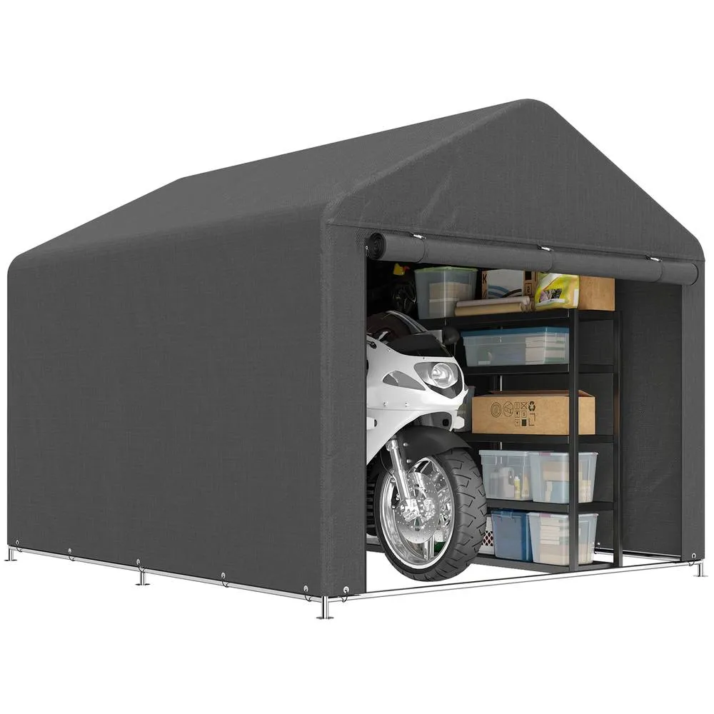 OUTSUNNY 6.6 x 7.8ft Garden Storage Shed Tent Bike Tent, Dark Grey 2