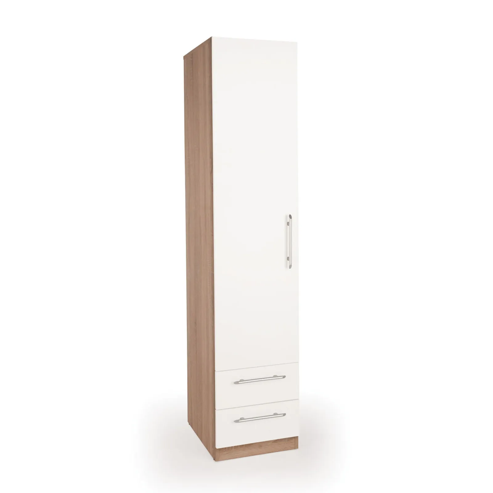 Hyde Single 2 Drawer Wardrobe, White