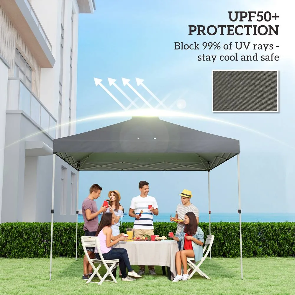 OUTSUNNY Gazebo Roof Replacement UV50+ Waterproof 3x3(m) Dark Grey 4