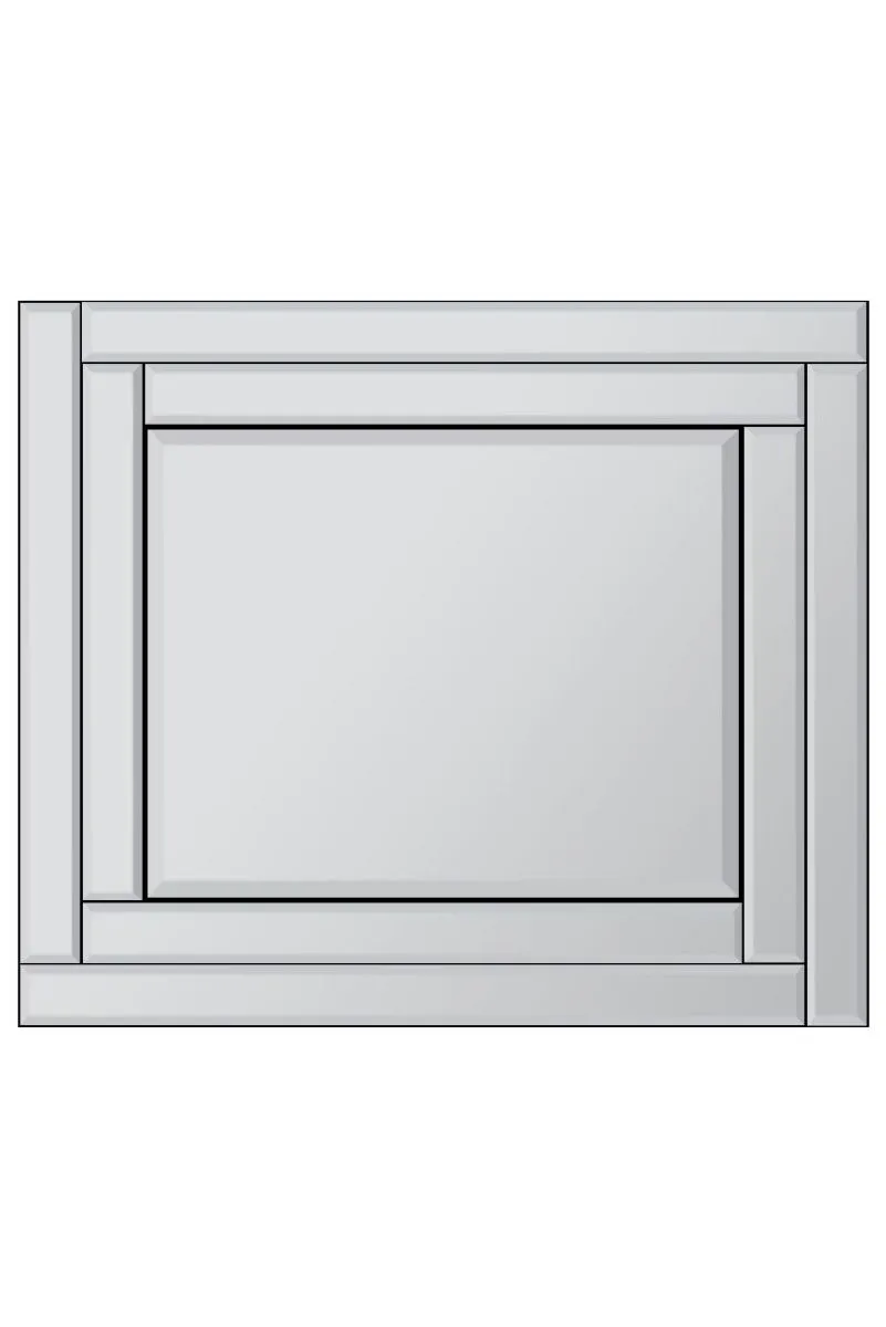 MirrorOutlet Luxford All Glass Bevelled Mirror 68 x 58 CM in Silver 5