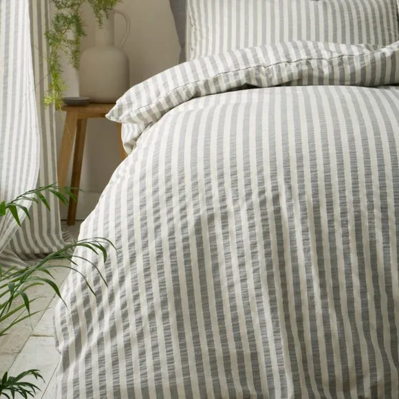 Pineapple Elephant Cotton Rich Woven Stripe Duvet Cover & Pillowcase Set 4