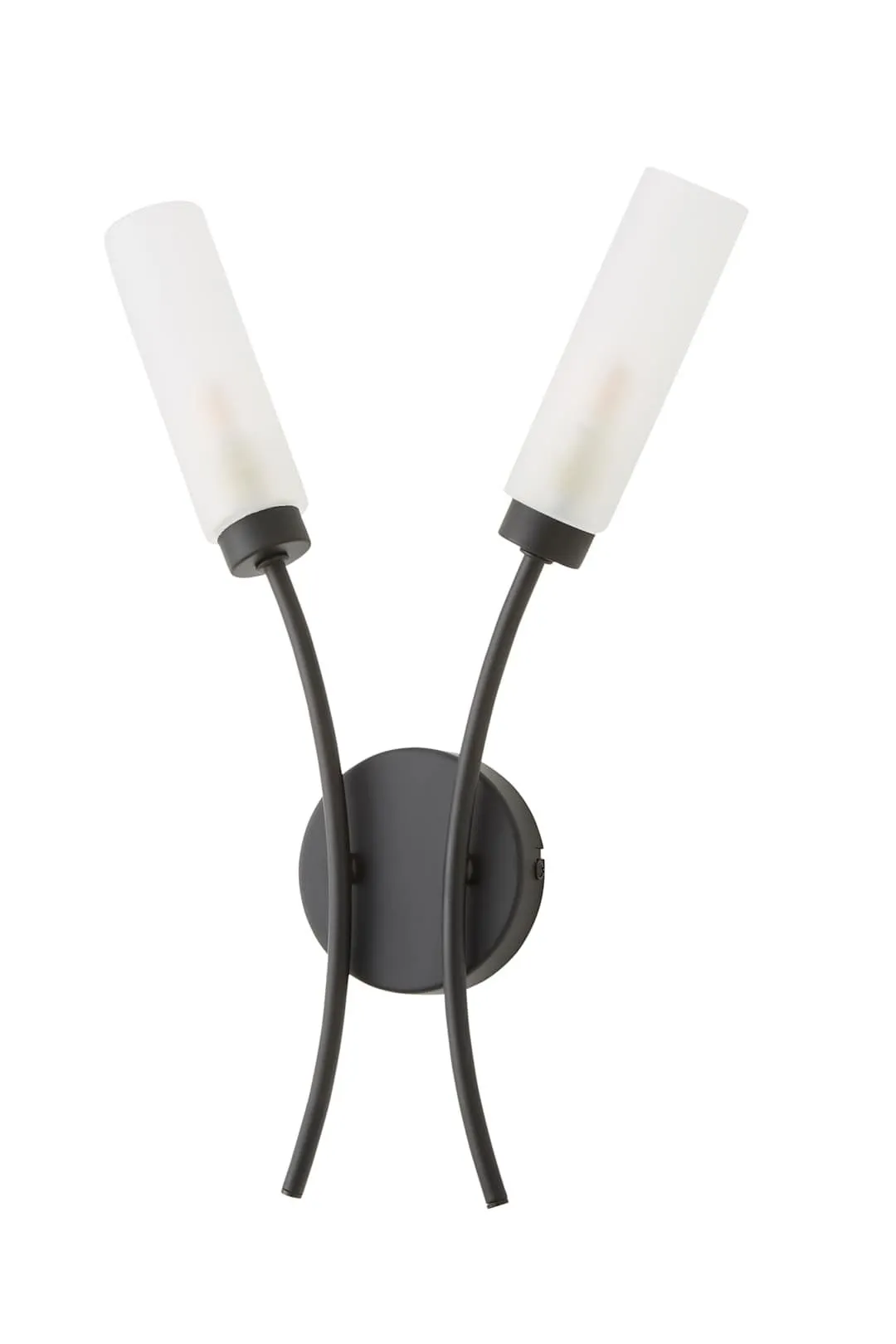 ValueLights Maya 2 Way Curved Upright Reed Shaded Wall Light in Black 6